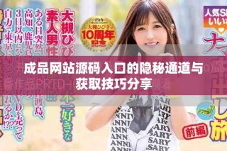 成品网站源码入口的隐秘通道与获取技巧分享