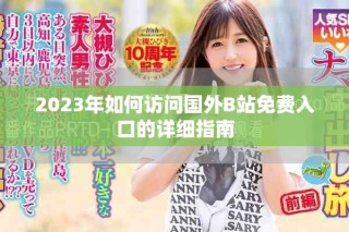 2023年如何访问国外B站免费入口的详细指南