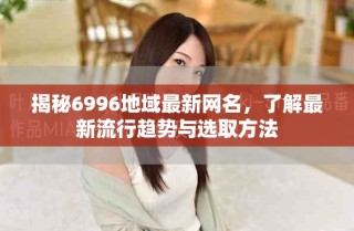 揭秘6996地域最新网名，了解最新流行趋势与选取方法