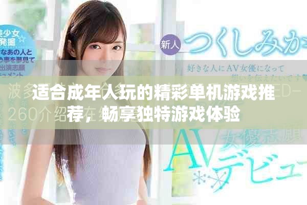 适合成年人玩的精彩单机游戏推荐，畅享独特游戏体验