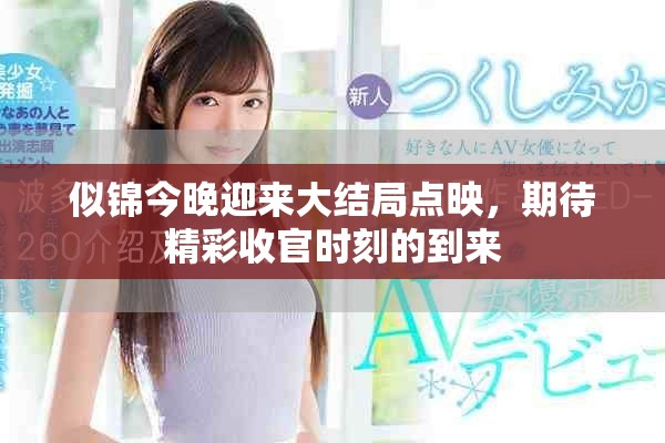 似锦今晚迎来大结局点映，期待精彩收官时刻的到来